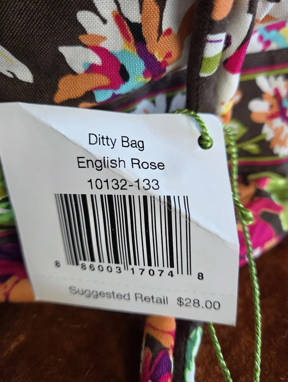 Vera Bradley Plastic Lined "Ditty Bag" In English Rose Pattern - Picture 4 of 7